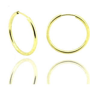 Doğan Silver Kadın Gümüş 18MM Altın Yaldız Halka Küpe DGN20299