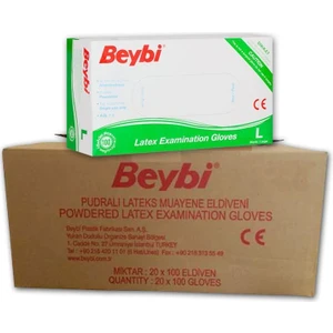 Lateks Pudralı Eldiven L - Large 20 Paket 100'LÜ
