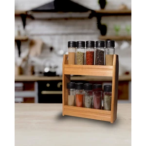 Chef Taste Cansas 10'lu Ahşap Standlı Baharatlık Takımı