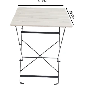 Zemes Desing Ahşap Katlanır Masa Sandalye Bahçe Balkon Mutfak Takımı 2 Sandalye 1 Masa Ikea Tipi Bistro Takım