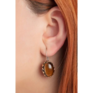 Doğan Silver Kaplangözü Taşlı  Otantik Gümüş Bayan Küpe DGN21115