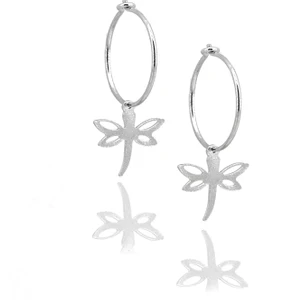 Doğan Silver Gümüş 20 mm Yusufçuk Model Halka Küpe DGN21138