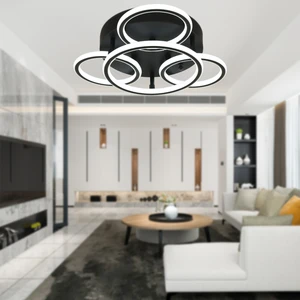 Apliqa Dalia Siyah 114 Watt Modern Mutfak Banyo LED Salon Plafonyer Avize