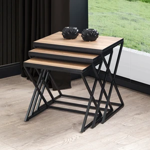 Sawoli Home Royal Metal Ayak Ceviz Zigon Sehpa