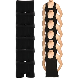 Ekonomik 12'li Paket Erkek Iç Çamaşır Seti 6 Atlet 6 Adet Boxer