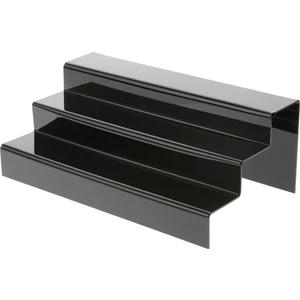 Trend Pleksi 3 Katlı Merdiven Stand (Siyah 30cm)