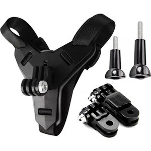 GP524 5 Parça Gopro Eken Sjcam Xiomi Aksiyon Kamera Tutuculu Jaw Mount Motor Kask Çene Tutma Aparatı 5 Parça Motor Kask Tutucu Set Siyah