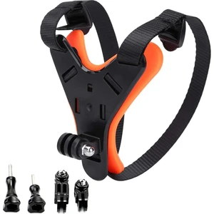 GP524 5 Parça Gopro Eken Sjcam Xiomi Aksiyon Kamera Tutuculu Jaw Mount Motor Kask Çene Tutma Aparatı 5 Parça Motor Kask Tutucu Set Turuncu