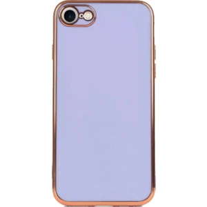 Case World Apple iPhone Se 2022 ile Uyumlu Kapak Kamera Korumalı Lazer Kesim Lüx Silikon ile Uyumlu Kılıf - Lila