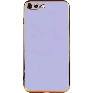 Kzy Apple iPhone 8 Plus Kapak Kamera Korumalı Lazer Kesim Lüx Silikon Kılıf - Lila