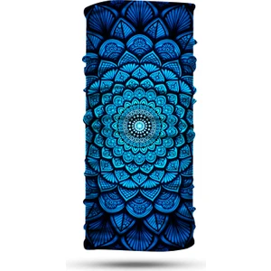 Dair Aksesuar Lacivert Mavi Mandala Desenli Motosiklet  Boyunluk Bandana