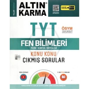 Altın Karma Yayınları  TYT Fen Bilimleri Konu Konu Çıkmış Sorular (Fizik/kimya/biyoloji)