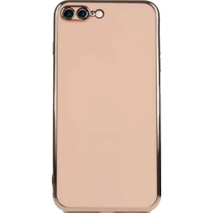 Kzy Apple iPhone 8 Plus Kapak Kamera Korumalı Lazer Kesim Lüx Silikon Kılıf -  Rose Gold