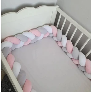 Guldesıgn Örgü Koruma Pembe Gri Beyaz 560CM(90X190 Kapılı Montessori Için Veya 100X200 Kapısız Montessori Için Uygun)