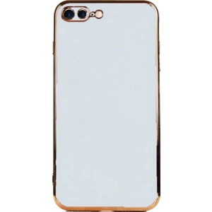 Case World Apple iPhone 8 Plus ile Uyumlu Kapak Kamera Korumalı Lazer Kesim Lüx Silikon ile Uyumlu Kılıf - Açık Mavi