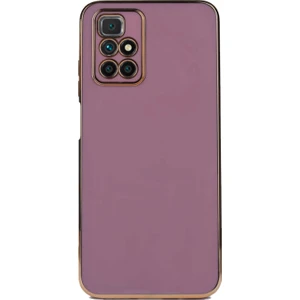 Case World Xiaomi Redmi 10 ile Uyumlu Kapak Kamera Korumalı Lazer Kesim Lüx Silikon ile Uyumlu Kılıf - Mor