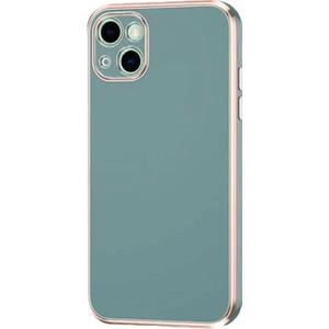 Kzy Apple iPhone 13 Kapak Kamera Korumalı Lazer Kesim Lüx Silikon Kılıf - Petrol Yeşili