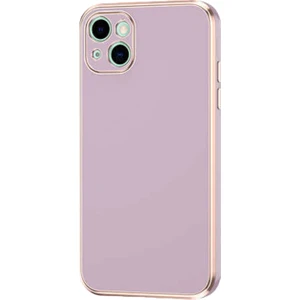 Kzy Apple iPhone 13 Kapak Kamera Korumalı Lazer Kesim Lüx Silikon Kılıf - Mor