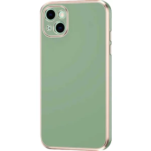 Kzy Apple iPhone 13 Kapak Kamera Korumalı Lazer Kesim Lüx Silikon Kılıf - Açık Yeşil