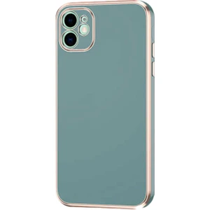 Kzy Apple iPhone 12 Kapak Kamera Korumalı Lazer Kesim Lüx Silikon Kılıf - Petrol Yeşili
