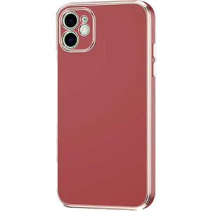 Kzy Apple iPhone 12 Kapak Kamera Korumalı Lazer Kesim Lüx Silikon Kılıf - Kahverengi