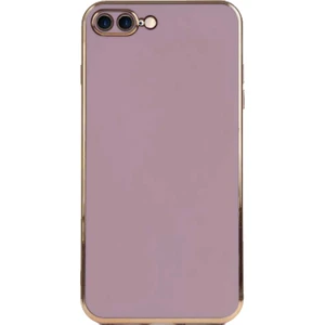 Kzy Apple iPhone 8 Plus Kapak Kamera Korumalı Lazer Kesim Lüx Silikon Kılıf - Mor