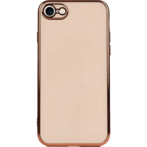 Kzy Apple iPhone Se 2022 Kapak Kamera Korumalı Lazer Kesim Lüx Silikon Kılıf -Rose Gold