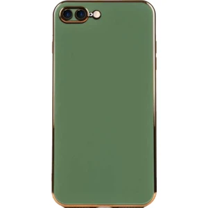 Case World Apple iPhone 8 Plus Kapak Kamera Korumalı Lazer Kesim Lüx Silikon Kılıf - Yeşil