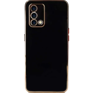 Case World Oppo A74 4g ile Uyumlu Kapak Kamera Korumalı Lazer Kesim Lüx Silikon ile Uyumlu Kılıf - Siyah