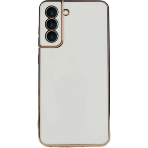 Case World Samsung Galaxy S21 Fe ile Uyumlu Kapak Kamera Korumalı Lazer Kesim Lüx Silikon ile Uyumlu Kılıf -Beyaz