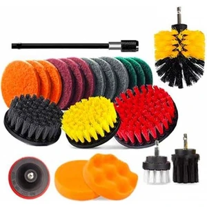 22 Parça Koltuk, Duvar, Küvet Detaylı Temizlik Için Matkap Fırçaları,çok Amaçlı Temizlik Seti