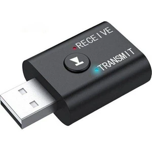 2in1 Bt 5.0V Aux Girişli Ses Aktarım Adaptörü, Fm Transmitter, Tv, Bilgisayar ve Radio Uyumlu