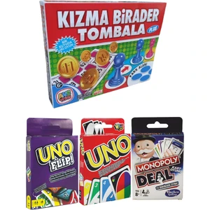 Ans Toys Kızma Birader, Tombala, Uno Klasik, Uno Flip ve Monopoly 4'lü Ekonomik Set