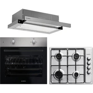 Inox  Aspiratörlü Ankastre Set