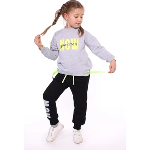 Toontoy Kız Çocuk Baskılı Içi Pamuklu Eşofman Takımı