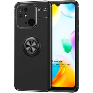 Xiaomi Redmi 10C Kılıf Kickstand Ring Holder Siyah