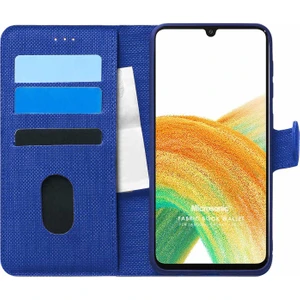Samsung Galaxy A33 5g Kılıf Fabric Book Wallet Lacivert