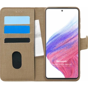 Samsung Galaxy A53 5g Kılıf Fabric Book Wallet Gold