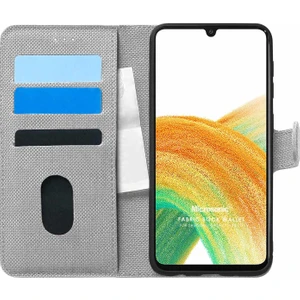 Samsung Galaxy A33 5g Kılıf Fabric Book Wallet Gri