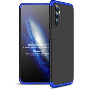 Samsung Galaxy M23 Kılıf Double Dip 360 Protective Siyah Mavi