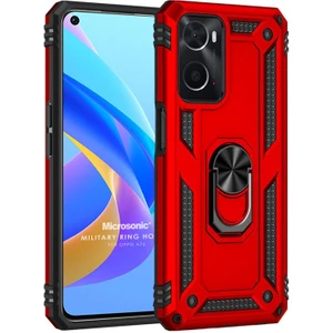 Oppo A36 Kılıf Military Ring Holder Kırmızı