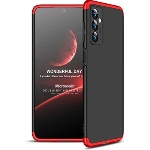 Samsung Galaxy M23 Kılıf Double Dip 360 Protective Siyah Kırmızı