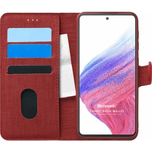 Samsung Galaxy A53 5g Kılıf Fabric Book Wallet Kırmızı