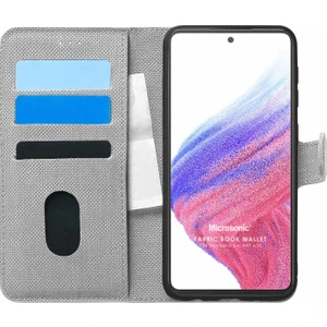 Samsung Galaxy A53 5g Kılıf Fabric Book Wallet Gri