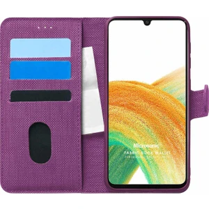 Samsung Galaxy A33 5g Kılıf Fabric Book Wallet Mor