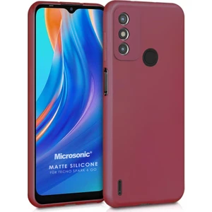 Matte Silicone Tecno Spark 6 Go Kılıf Mor