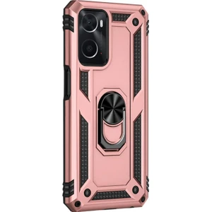 Oppo A36 Kılıf Military Ring Holder Rose Gold