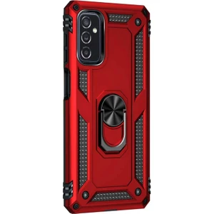 Samsung Galaxy M23 Kılıf Military Ring Holder Kırmızı