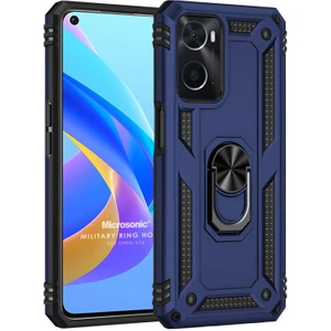 Oppo A36 Kılıf Military Ring Holder Lacivert