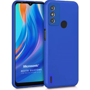 Matte Silicone Tecno Spark 6 Go Kılıf Mavi